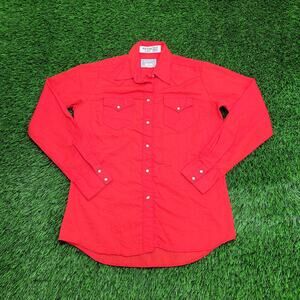 Vintage 70s Rockmount Ranch Wear Shirt Womens S Red USA Made Cowgirl Rodeo